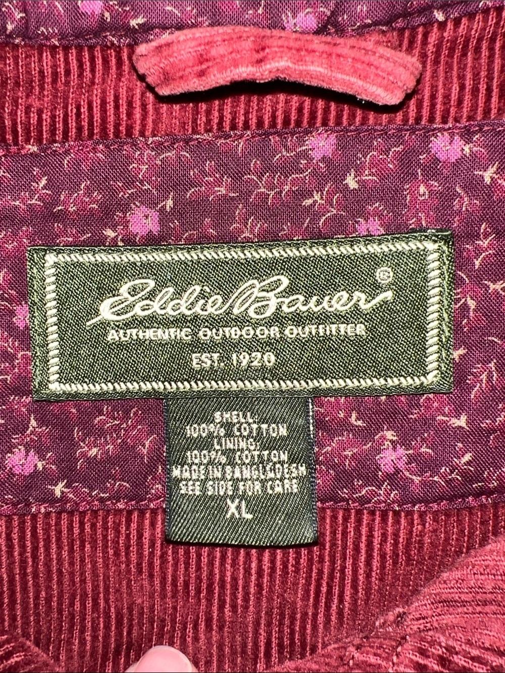 Eddie Bauer Corduroy Button-Front Jacket in Rust Red - Picture 4 of 8